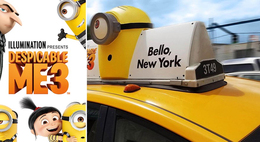 Chiến dịch quảng cáo Taxi đầy táo bạo và ấn tượng của Despicable Me 3 tại New York